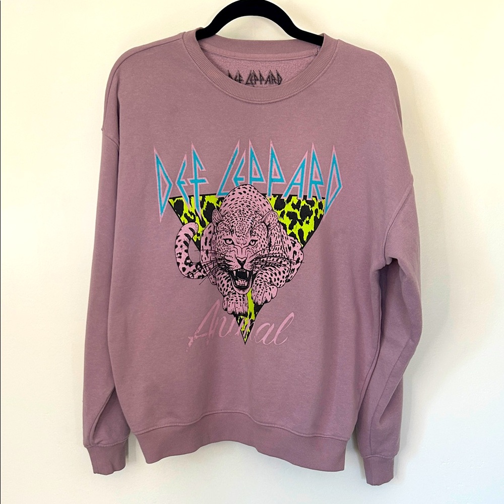Def Leppard Women's Sweatshirt- Purple - Picture 8 of 8